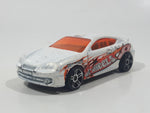 2004 Hot Wheels Track Aces Hyundai Tiburon White Die Cast Toy Car Vehicle