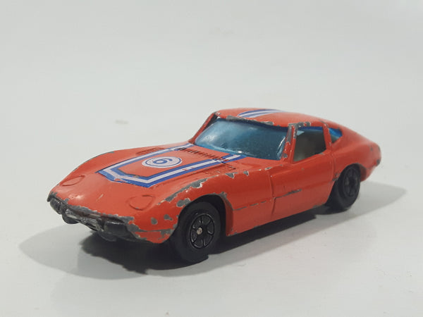 Vintage Yatming No. 1006 Toyota 2000 GT Orange Die Cast Toy Car Vehicle