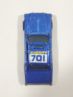 1985 Hot Wheels Sheriff Patrol Metalflake Blue Die Cast Toy Cop Police Car Vehicle