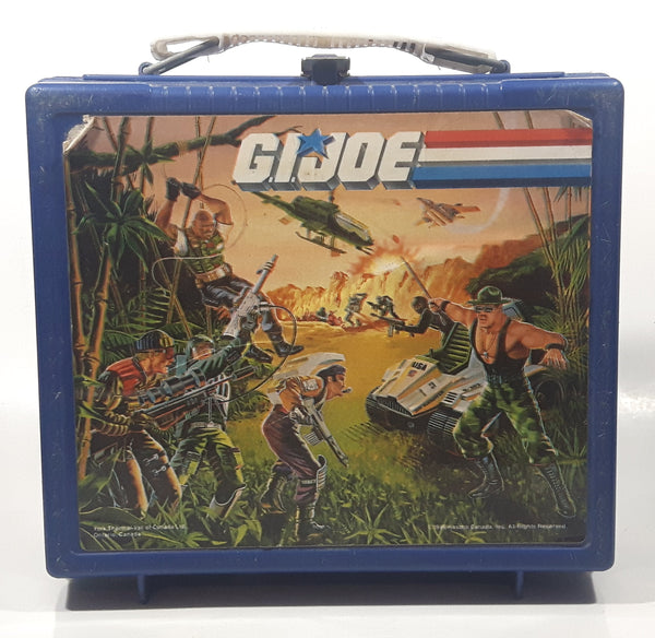 Vintage Aladdin 1986 G..I Joe Real American Hero Blue Plastic Lunch Box