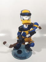 Disney Disneyland Resort Donald Duck Ice Hockey Player Bobble Head 7 1/2" Tall Resin Sculpture