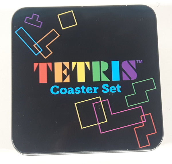 Vandor Tetris Coaster Set of 10 In Tin Metal Container