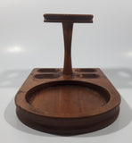 Vintage Decatur Industries Deco Genuine Walnut Wood Humidor Jar and Pipe Rest Stand