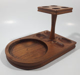 Vintage Decatur Industries Deco Genuine Walnut Wood Humidor Jar and Pipe Rest Stand