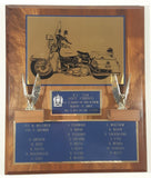 1989 City Of Vancouver Police Service Traffic "B" Shift Motorbike Motor Cycle Unit Wood Award Plaque