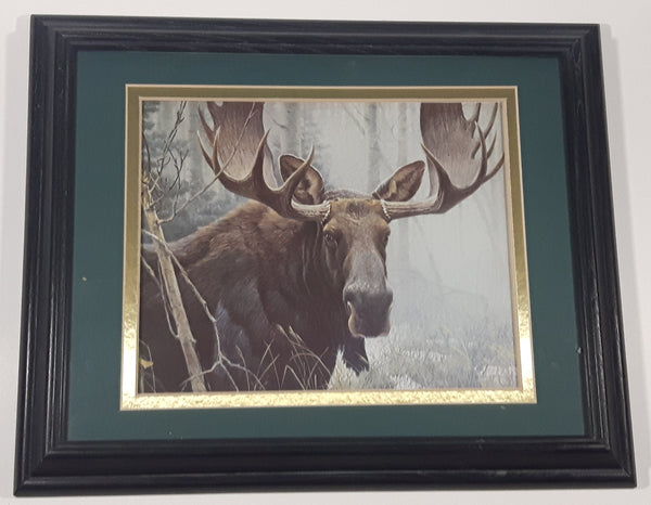 Vintage 1978 Robert Bateman The Challenge-Bull Moose Painting 13 1/2" x 16 1/2" Framed Wildlife Print