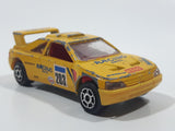 Vintage Majorette Peugeot 405 T 16 Yellow No. 202 with Esso and Michelin Logos 1/60 Scale Die Cast Toy Car Vehicle Made in France