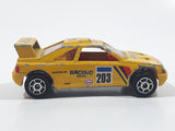 Vintage Majorette Peugeot 405 T 16 Yellow No. 202 with Esso and Michelin Logos 1/60 Scale Die Cast Toy Car Vehicle Made in France