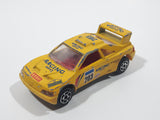 Vintage Majorette Peugeot 405 T 16 Yellow No. 202 with Esso and Michelin Logos 1/60 Scale Die Cast Toy Car Vehicle Made in France
