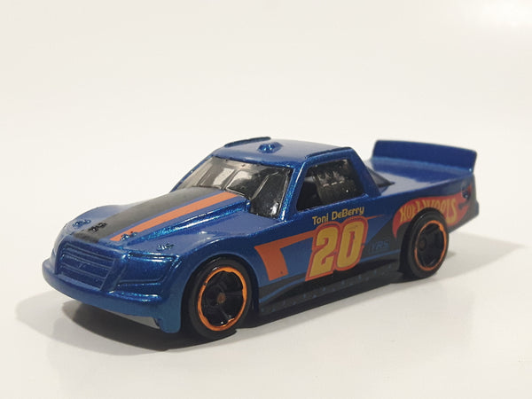 2015 Hot Wheels Race Team Circle Trucker Truck Dark Blue Die Cast Toy Car Vehicle