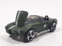 2008 Hot Wheels TEAM: Engine Revealers Shelby Cobra 427 S/C Matte Olive Army Green Die Cast Toy Car Vehicle with Opening Hood