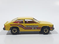 Vintage 1982 Hot Wheels Chevy Citation X-11 Yellow Die Cast Toy Car Vehicle