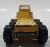 Vintage 1970s Tonka Semi Tractor Truck and Lowboy Trailer Yellow 11 1/4" Long Pressed Steel and Plastic Die Cast Toy Car Vehicle
