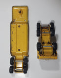 Vintage 1970s Tonka Semi Tractor Truck and Lowboy Trailer Yellow 11 1/4" Long Pressed Steel and Plastic Die Cast Toy Car Vehicle