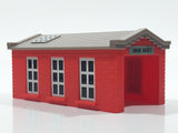 1989 Galoob Micro Machines Train Engine House #2 Red Plastic Building