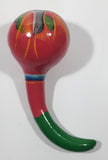 Vintage Hand Painted Paper Mache Maracas Musical Instrument 6" Long