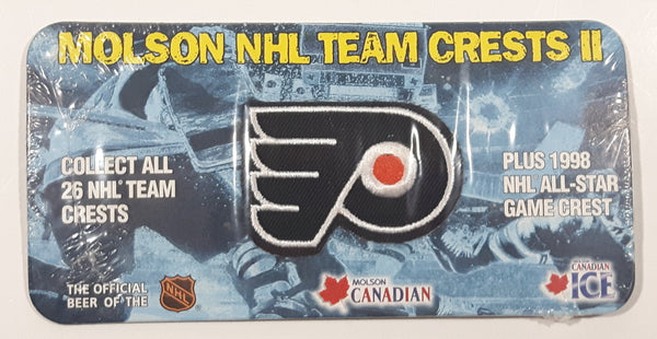 Molson NHL Team Crests II Philadelphia Flyers NHL Hockey Team Logo 1 1/2" x 2 1/4" Embroidered Fabric Sports Patch Badge