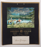 Rare Vintage BA British American Drever's Service  Hardisty Camrose Season's Greetings Jasper National Park Foil Photograph Calendar