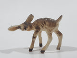 Vintage Baby Deer Fawn Miniature 1 3/4" Long Porcelain Figure Tiny Ear Chip