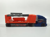 2012 Hot Wheels Crashin' Big Rig Playset Semi Truck Blue and Orange Plastic Die Cast Toy Car Vehicle Y0177