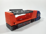 2012 Hot Wheels Crashin' Big Rig Playset Semi Truck Blue and Orange Plastic Die Cast Toy Car Vehicle Y0177