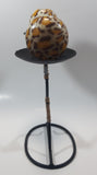 Vintage 1960s Laurids Lonborg African Woman 10" Tall Leopard Print Ball Candle Metal Holder Stand