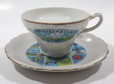 Vintage Washington State Landmarks Mount Rainier Porcelain Tea Cup and Saucer Plate