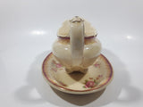 Vintage LEDA Royal Stafford Shire Pottery A.J. Wilkinson Ltd Honeyglaze Oberon Footed Gravy Boat and Plate Made in England Both Numbered 1000