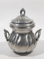 Antique Roma Peltro Avorazioneamant Pewter Metal Small 4 5/8" Tall Tea Caddy