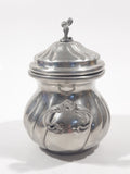 Antique Roma Peltro Avorazioneamant Pewter Metal Small 4 5/8" Tall Tea Caddy