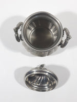 Antique Roma Peltro Avorazioneamant Pewter Metal Small 4 5/8" Tall Tea Caddy