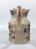 Antique Mason Ironestone China Ornate Colorful Flower Pattern 6" Tall Water Pitcher Jug