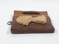 Vintage Audet Rue Du Loup Pte Wood Carved Head on Plaque Inset Thermometer Gauge Made in Quebec