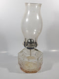 Vintage Lamplight Farms Amish Horse and Buggy Farm Scenes 14" Tall Clear Embossed Glass Oil Lamp