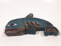 Shaman's Charm Killer Whale & Gunarh Tlingit Indian Tribe Southern Alaskan Coast 4 1/2" x 7" Resin Plaque Chips and Repair