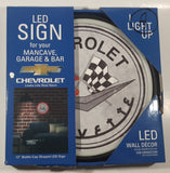 LED Signs Chevrolet Corvette Neon Look 12" Bottle Cap Shaped LED Wall Decor Sign New in Box