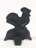 Antique Metalware Colorfully Beautifully Painted Small 3 1/2" Cast Iron Chicken Rooster Door Stop