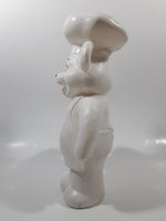 Bimbo Bear Mexican Bakery Mascot Holding Loaf of Bread 10 1/2" Tall White Plastic Coin Bank