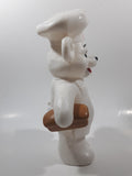 Bimbo Bear Mexican Bakery Mascot Holding Loaf of Bread 10 1/2" Tall White Plastic Coin Bank