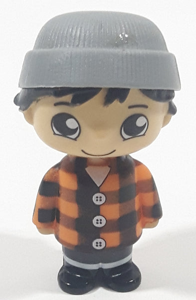 RTR-PW Ryan's World Ryan Grey Cap Orange and Black Checkered Jacket 2" Tall Toy Figure