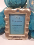Hallmark Birthstone Bears December Birthstone "Turquoise" 8" Tall Teddy Bear Stuffed Animal Plush Picture Photo Frame with Tags