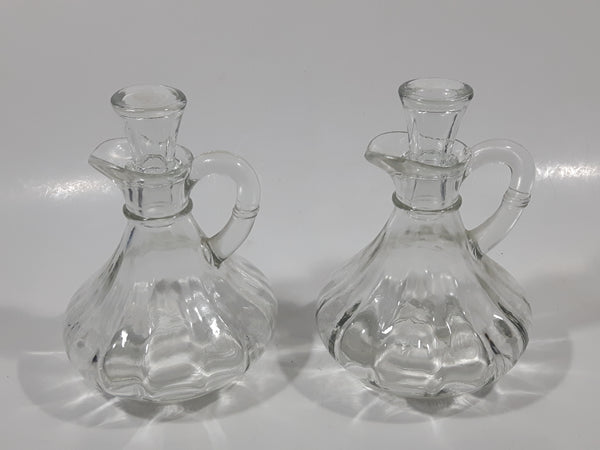 Oil and Vinegar Glass Cruet Bottle Set