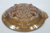 Vintage Indiana Orange Amber Iridescent Rainbow Gold 7 1/2" Diameter Carnival Glass Split Candy Dish