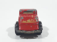 1980 Hot Wheels HiRakers '34 Ford 3-Window Red with Brown Fenders Die Cast Toy Car Hot Rod Vehicle