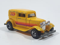 1989 Hot Wheels '32 Ford Delivery Truck Yellow Die Cast Toy Car Vehicle