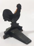 Antique Metalware Colorfully Beautifully Painted Small 4 1/2" Cast Iron Chicken Rooster Door Stop