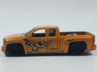 2013 Hot Wheels HW Showroom: HW Hot Trucks Chevy Silverado Metalflake Gold Yellow Die Cast Toy Car Vehicle