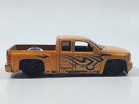 2013 Hot Wheels HW Showroom: HW Hot Trucks Chevy Silverado Metalflake Gold Yellow Die Cast Toy Car Vehicle