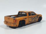 2013 Hot Wheels HW Showroom: HW Hot Trucks Chevy Silverado Metalflake Gold Yellow Die Cast Toy Car Vehicle