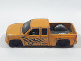 2013 Hot Wheels HW Showroom: HW Hot Trucks Chevy Silverado Metalflake Gold Yellow Die Cast Toy Car Vehicle